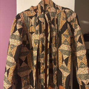 Sezane Multicolor Geometric Print Blouse